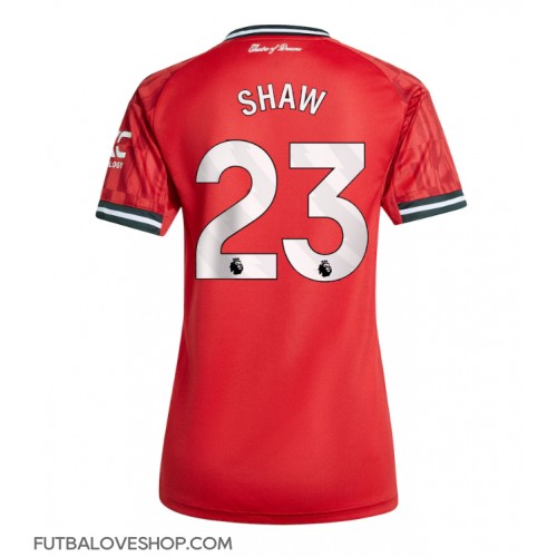 Dres Manchester United Luke Shaw #23 Domáci pre Ženy 2025-26 Krátky Rukáv